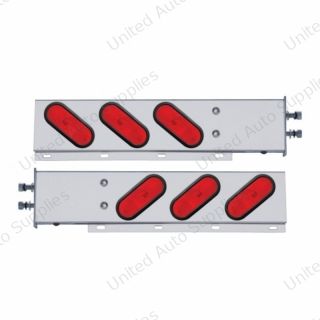 2.5" Bolt Pattern Stainless Spring Loaded Light Bar With 6X Oval Lights & Grommets (Pair)