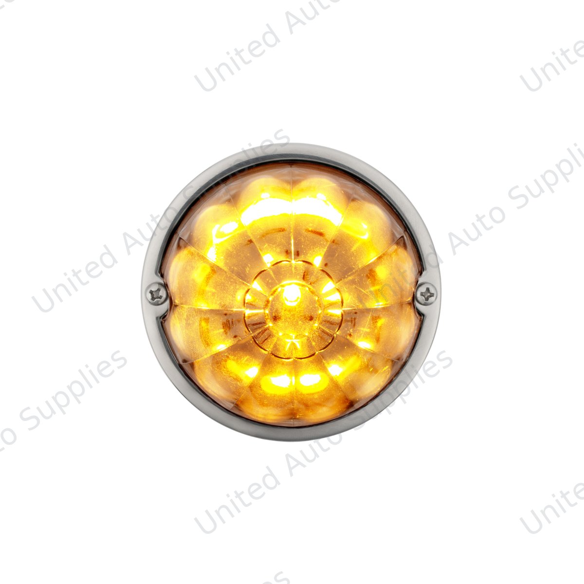 17 LED Dual Function Watermelon Flush Mount Kit - Amber LED/Clear Lens