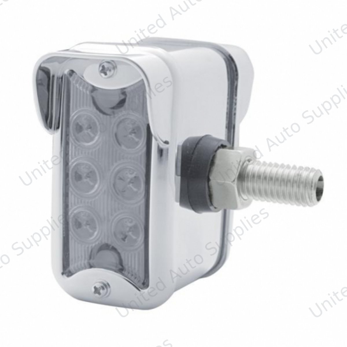12 LED Dual Function Double Face Light W/Visor - Vertical Side Mount - Amber & Red LED/Clear Lens