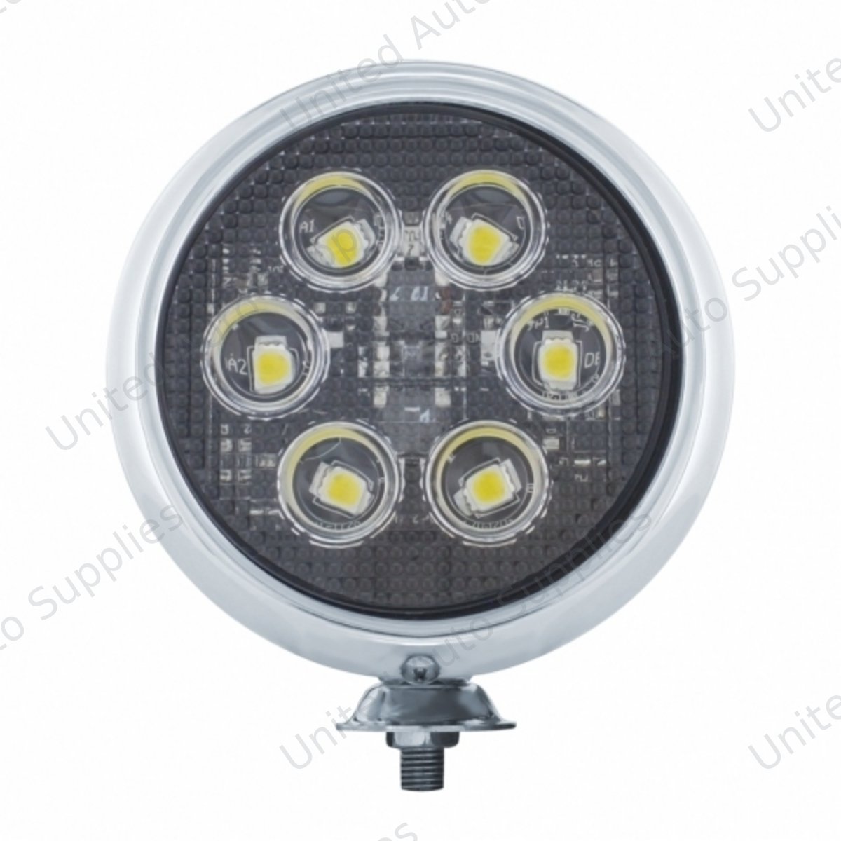6 High Power LED 5" Round Work Light With Chrome Housing