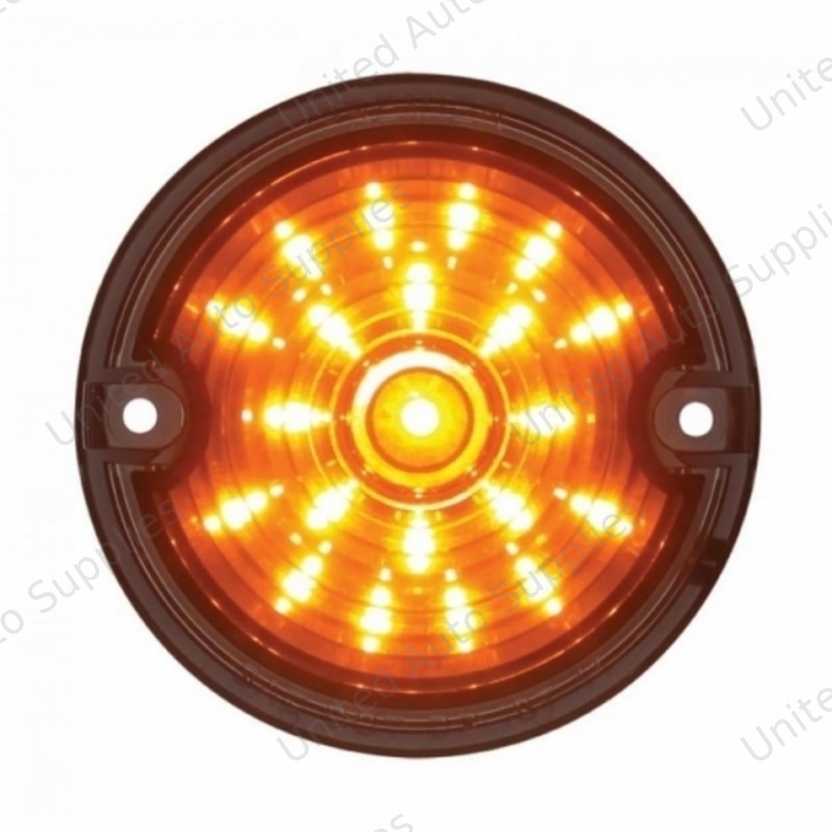 21 LED 3-1/4" Dual Function Signal Light For Harley Motorcycle With 1157 Plug - Amber LED/Smoke Lens