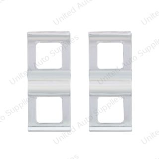Chrome Plastic Switch Covers - 2 Openings (Card of 2)