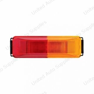 6 LED Rectangular Fender Mount Light (Clearance/Marker) With Amber & Red Lens, And Black Bracket (Bulk)