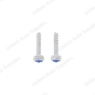 Chrome Short Dash Screw For Freightliner With Blue Crystal (2-Pack)