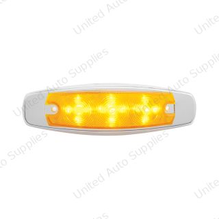 15 LED Rectangular Light With Bezel (Clearance/Marker) - Amber LED/Amber Lens