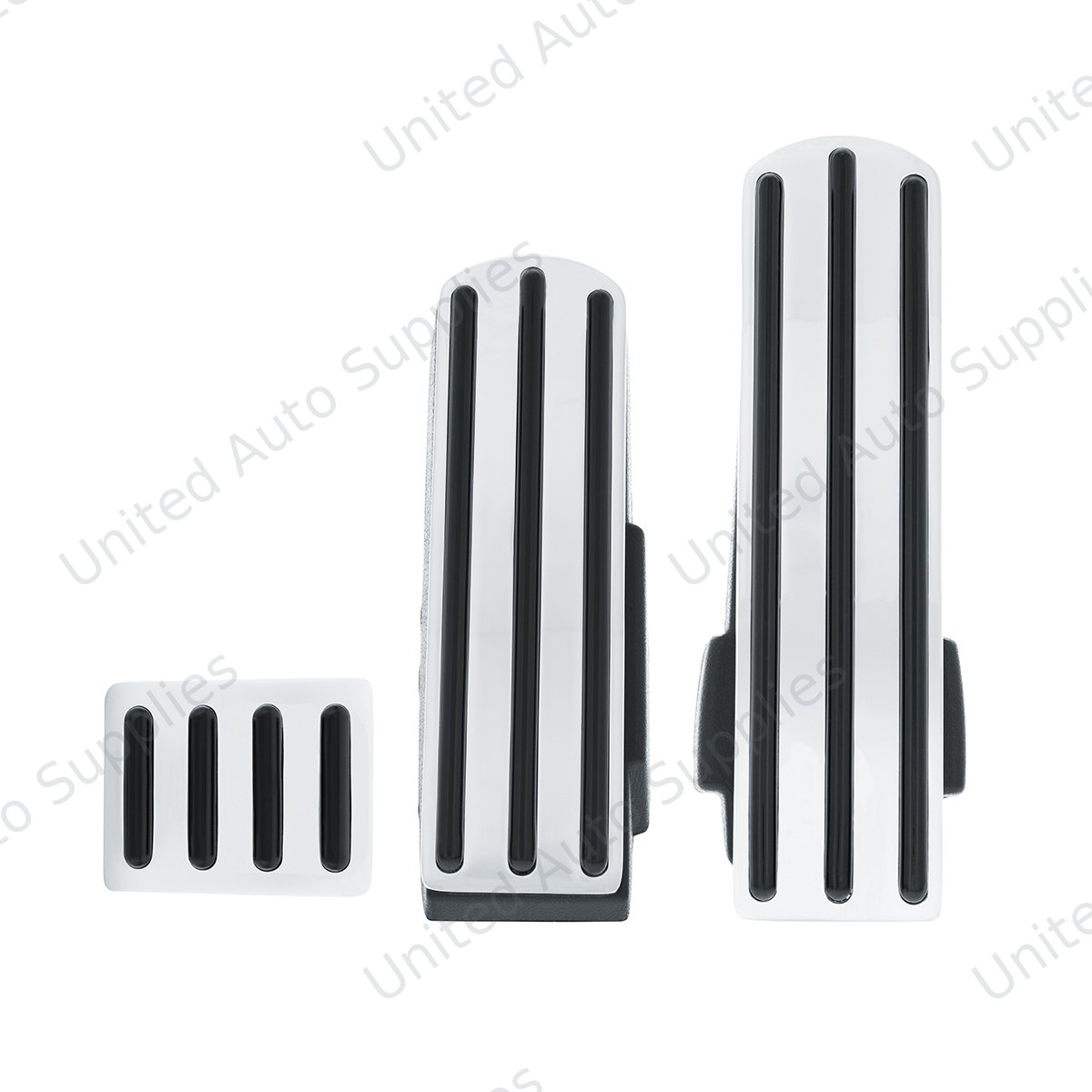 Billet Aluminum With Black Rubber Pedal Set For Kenworth