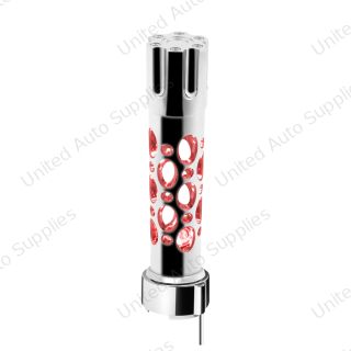 Austin Gun Cylinder Gearshift Knob With LED 9/10 Speed Adapter - Chrome/Red LED