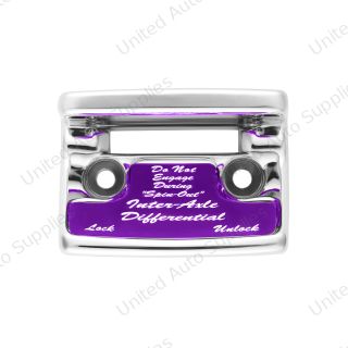 Chrome Plastic Axle/Differential Switch Guard With Glossy Sticker For 1990-2010 Freightliner Classic-Purple