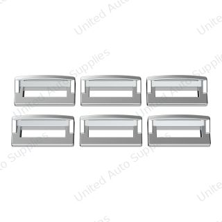Chrome Plastic Switch Label Covers With Visor For 2001 & Older Peterbilt (6-Pack)