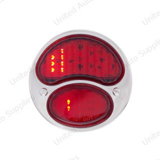 31 LED Sequential Tail Light Assembly With Black Housing & SS Rim For 1928-31 Ford Car - R/H