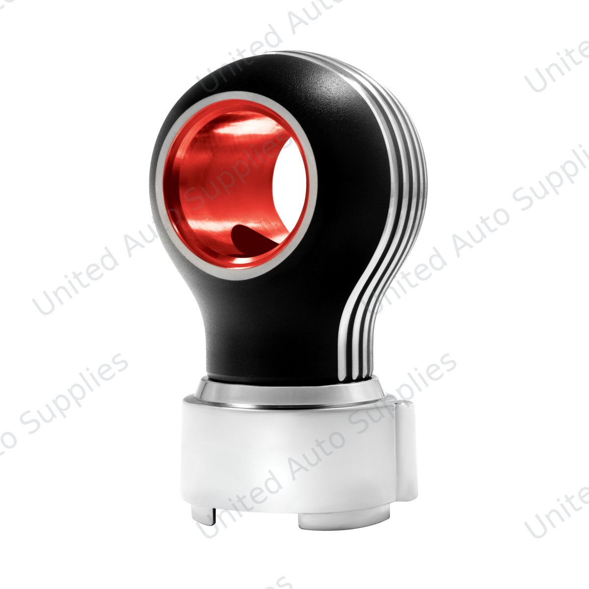 Thread-On Matte Black Carolina Gearshift Knob With LED 9/10 Speed Adapter-Red LED
