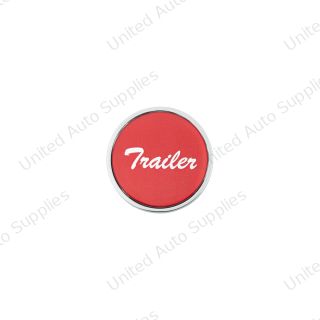 Aluminum Screw-On Air Valve Knob With Glossy Trailer Script Sticker - Red Sticker