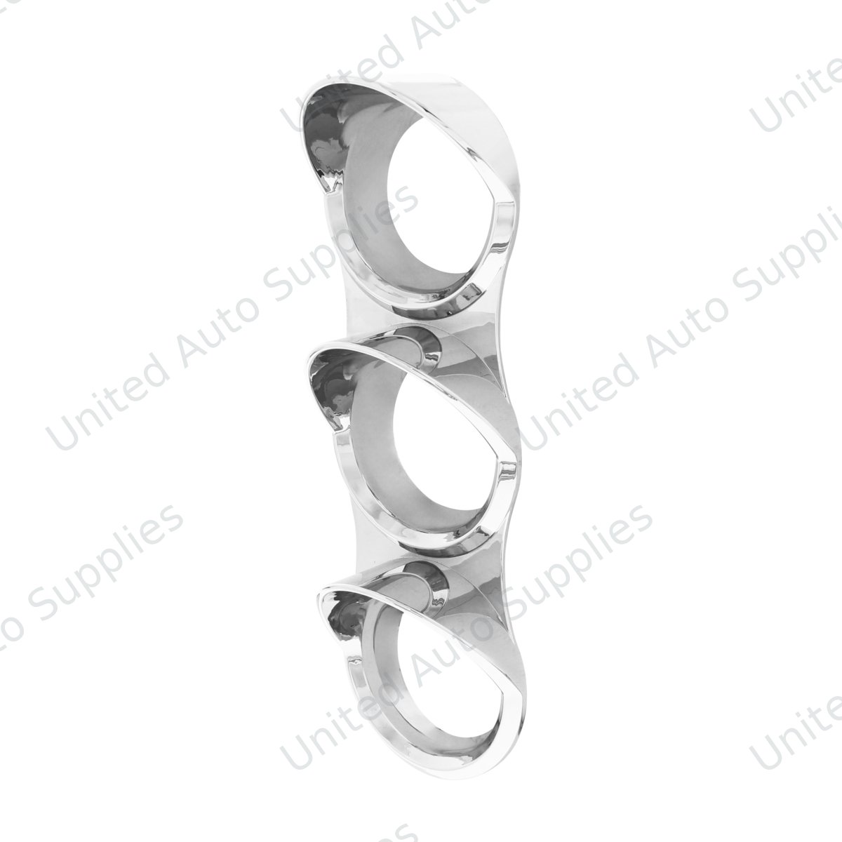 Chrome Small 3 Gauge Cover With Visor For Mack