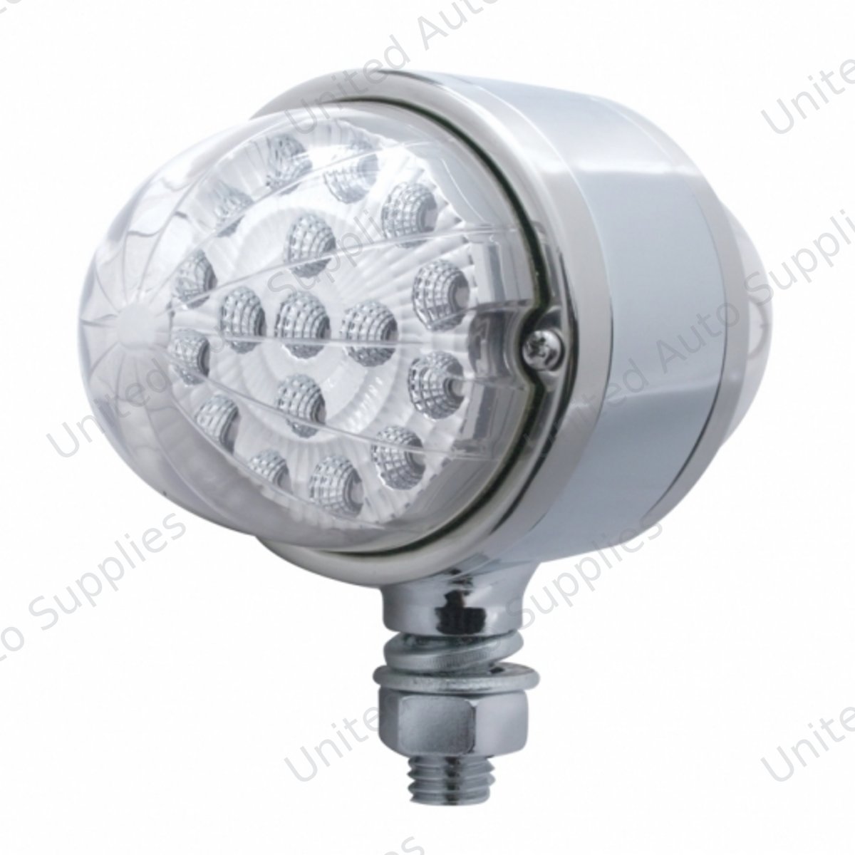 17 LED Dual Function Reflector Double Face Light - Amber LED/Clear Lens