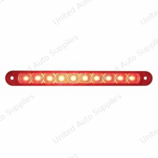 10 LED 6-1/2" Light Bar Only (Stop, Turn & Tail) - Red LED/Red Lens