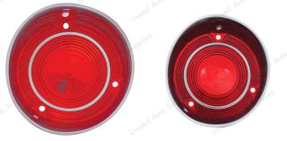 Tail Light Lens With Stainless Steel Trim For 1971 Chevy Malibu/Chevelle "SS" - L/H and R/H (2pcs)