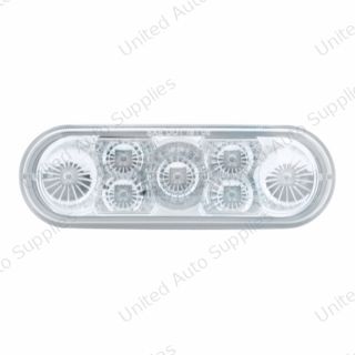 7 LED 6" Oval Reflector Turn Signal Light - Amber LED/Clear Lens