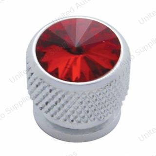 Chrome Bolt Head With Red Crystal (Card of 4)