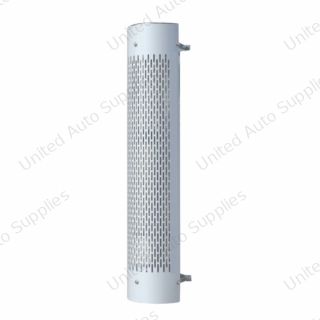 48" Tall 180 Degree Stainless Exhaust Muffler Shield For 5" Diameter Exhaust - Vertical Slot