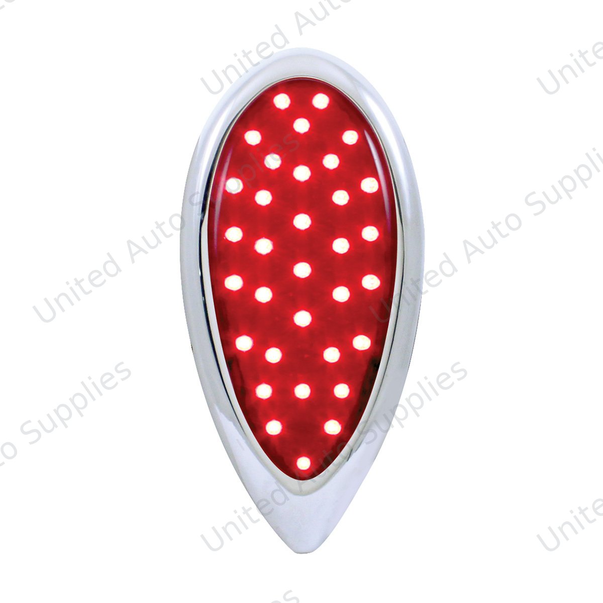 23 LED Tail Light With Chrome Flush Mount Bezel For 1938-39 Ford Car-Red Lens