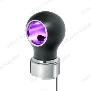 Thread-On Matte Black Charlotte Gearshift Knob With LED 9/10 Speed Adapter-Purple LED