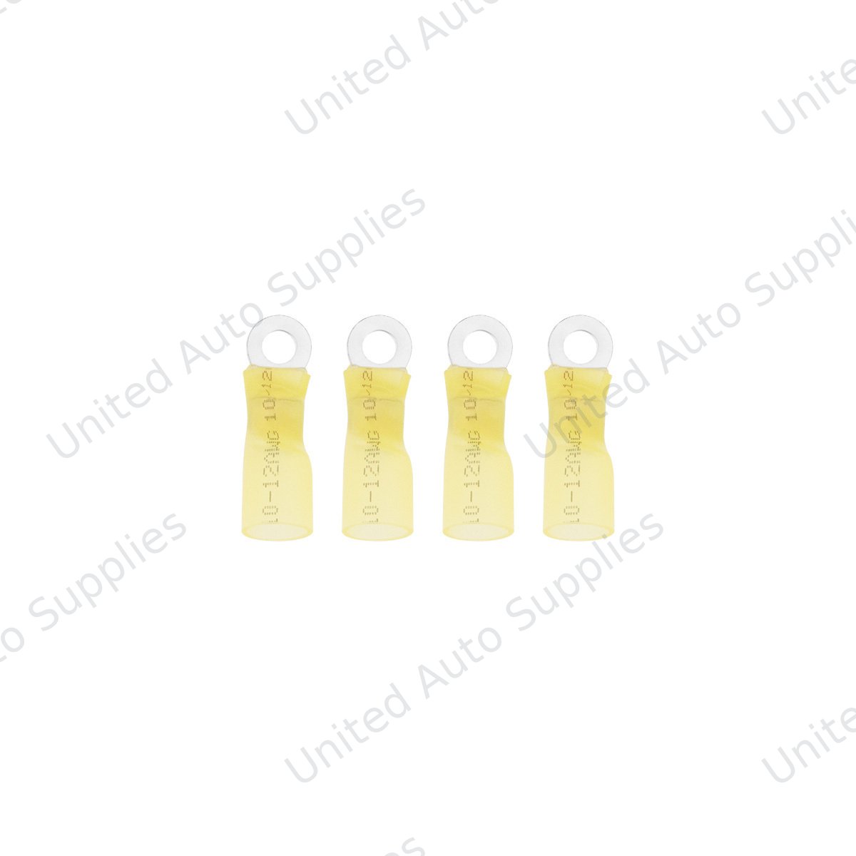 12-10 AWG #8 Stud CS Heat Shrink Ring Terminal - Yellow (4-Pack)