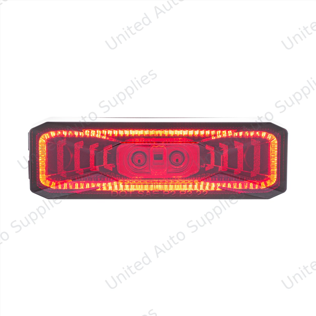Abyss 10 LED Rectangular Clearance/Marker Light - Red LED/Red Lens