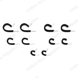 1/4",3/8",1/2",5/8",3/4" I.D. Santoprene Insulated Clamps w/ 1/4" Mounting Hole (10-Pack)