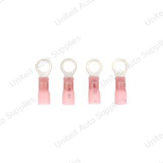 8 AWG 3/8" Stud CS Heat Shrink Ring Terminal - Pink (4-Pack)