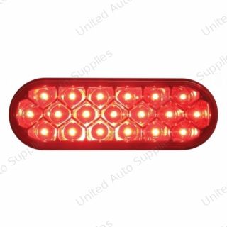 19 LED 6" Oval Reflector Light (Stop, Turn & Tail) - Red LED/Red Lens