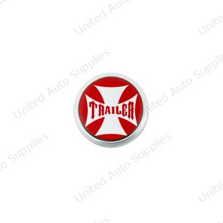 "Trailer" Deluxe Air Valve Knob - Red Maltese Cross Sticker