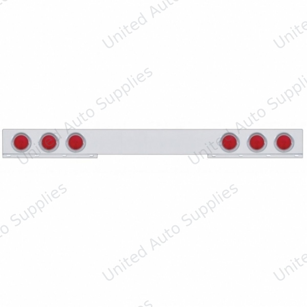 Chrome 1 Piece Rear Light Bar With Six 4" Lights & Visors