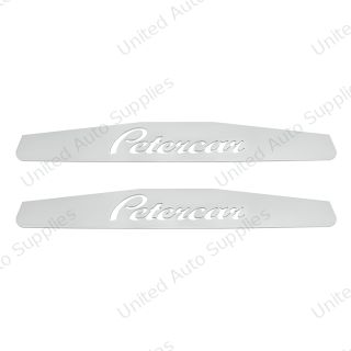 4" X 24" Chrome Petercar Bottom Mud Flap Plate - Welded Stud (Card of 2)