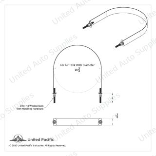 304 Stainless Steel Air Tank Straps For 9-3/4" Round Air Tank (Pair)