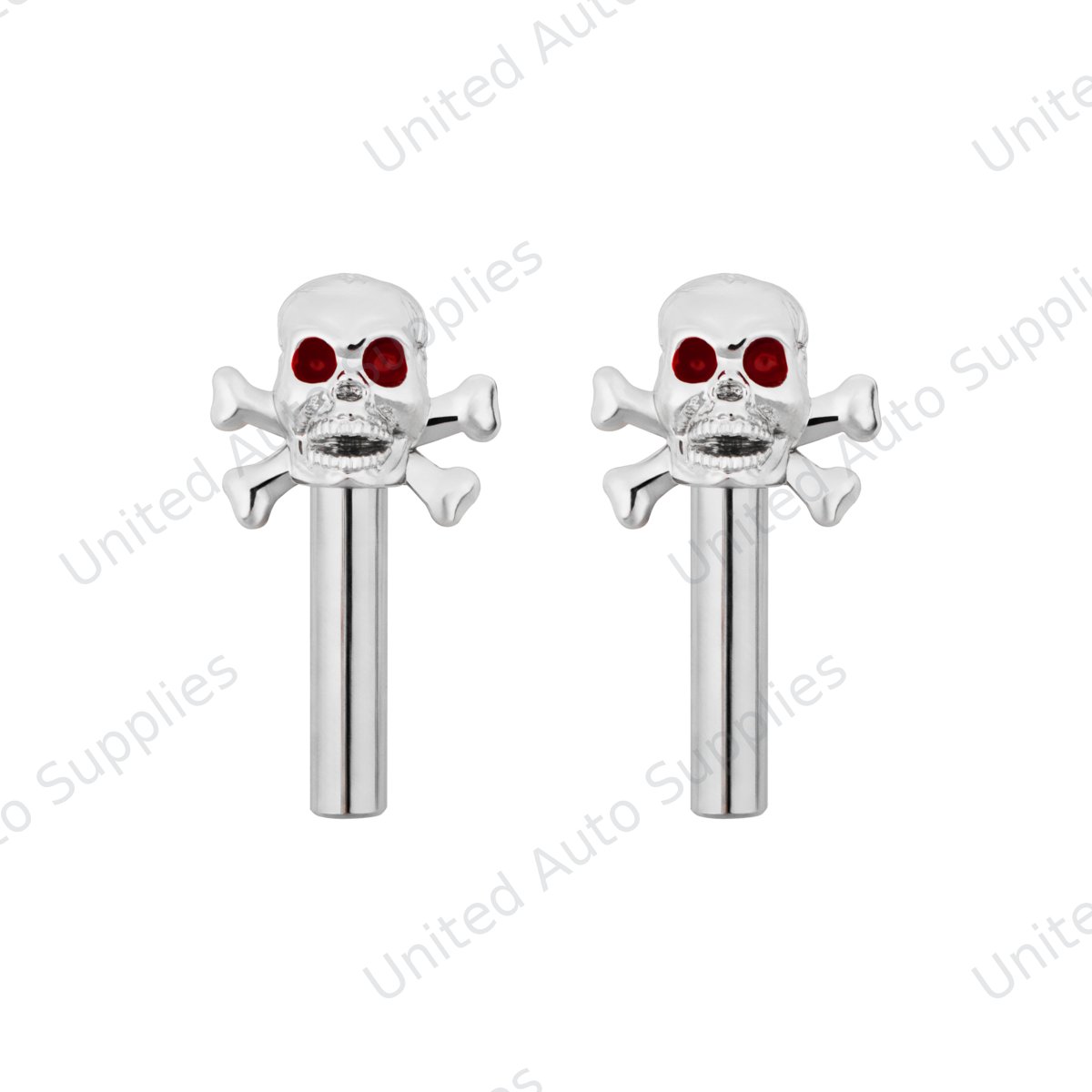 Chrome Skull Door Lock Knobs (2Pc/Set)