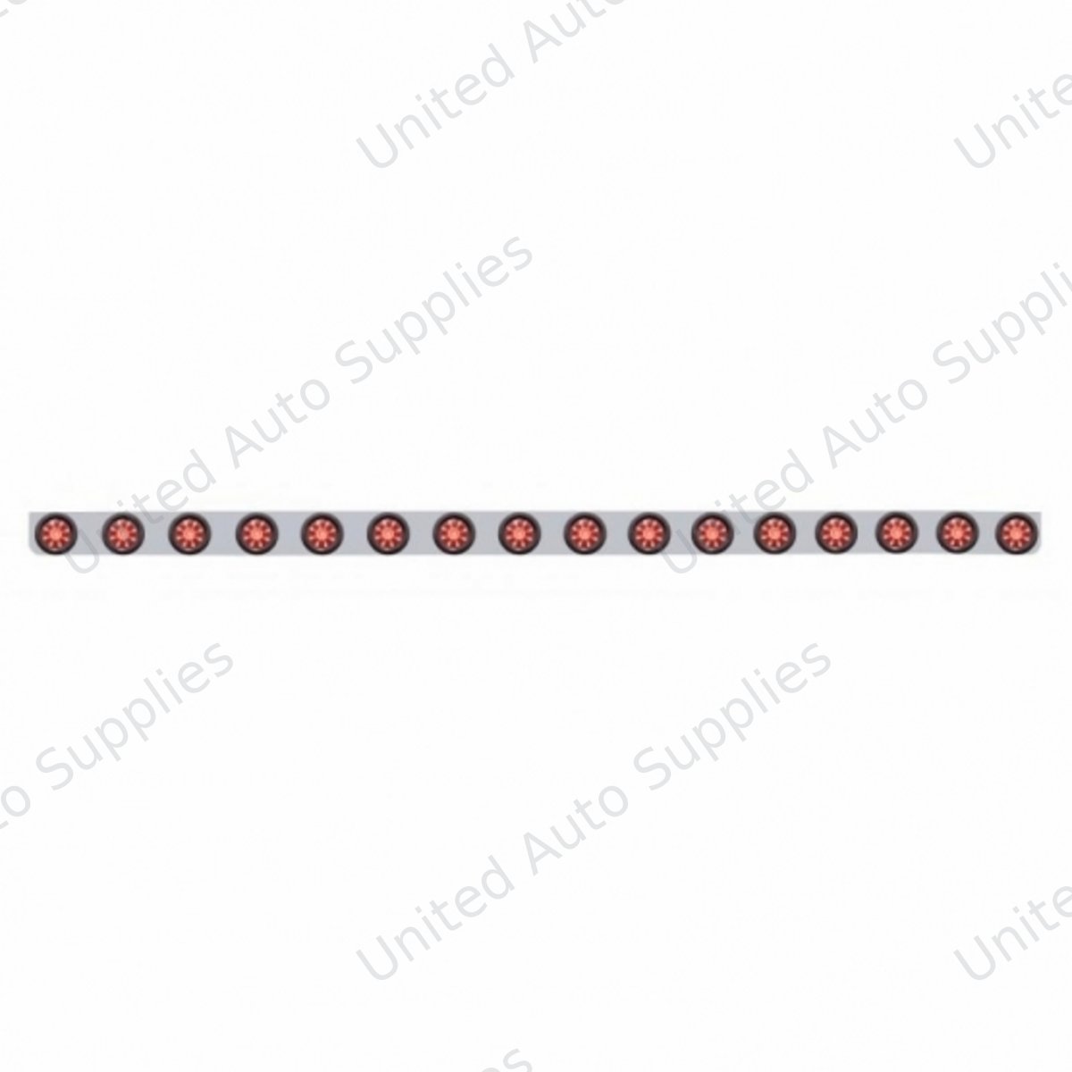 79-1/2" SS Bumper Light Bracket With 16X 9 LED 2" Beehive Light -Red LED & Lens