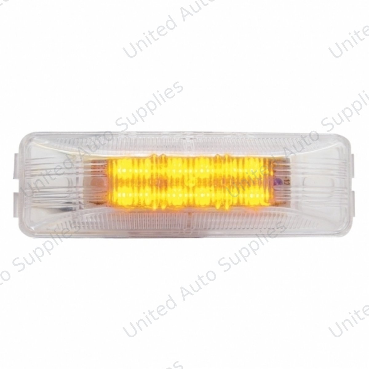 12 LED Rectangular Light (Clearance/Marker) - Amber LED/Clear Lens