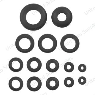 1/4",5/16",3/8",7/16",1/2",5/8",21/32",7/8" Mounting Holes Black Vinyl Grommets (15-Pack)