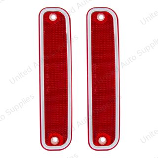 Side Marker Light With Stainless Steel Trim For 1973-80 Chevy Truck, Red Lens (Box of 2)