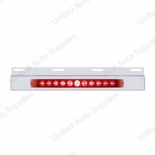 Stainless Top Mud Flap Plate With 11 LED 17" Light Bar - Red LED/Red Lens (Each)