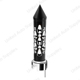 Thread-On Brooklyn Spike Gearshift Knob With LED 13/15/18 Speed Adapter-Matte Black/White LED