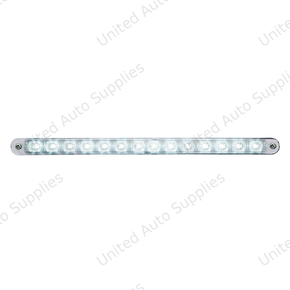 14 LED 12" Auxiliary strip Light With Bezel - White LED/Clear Lens