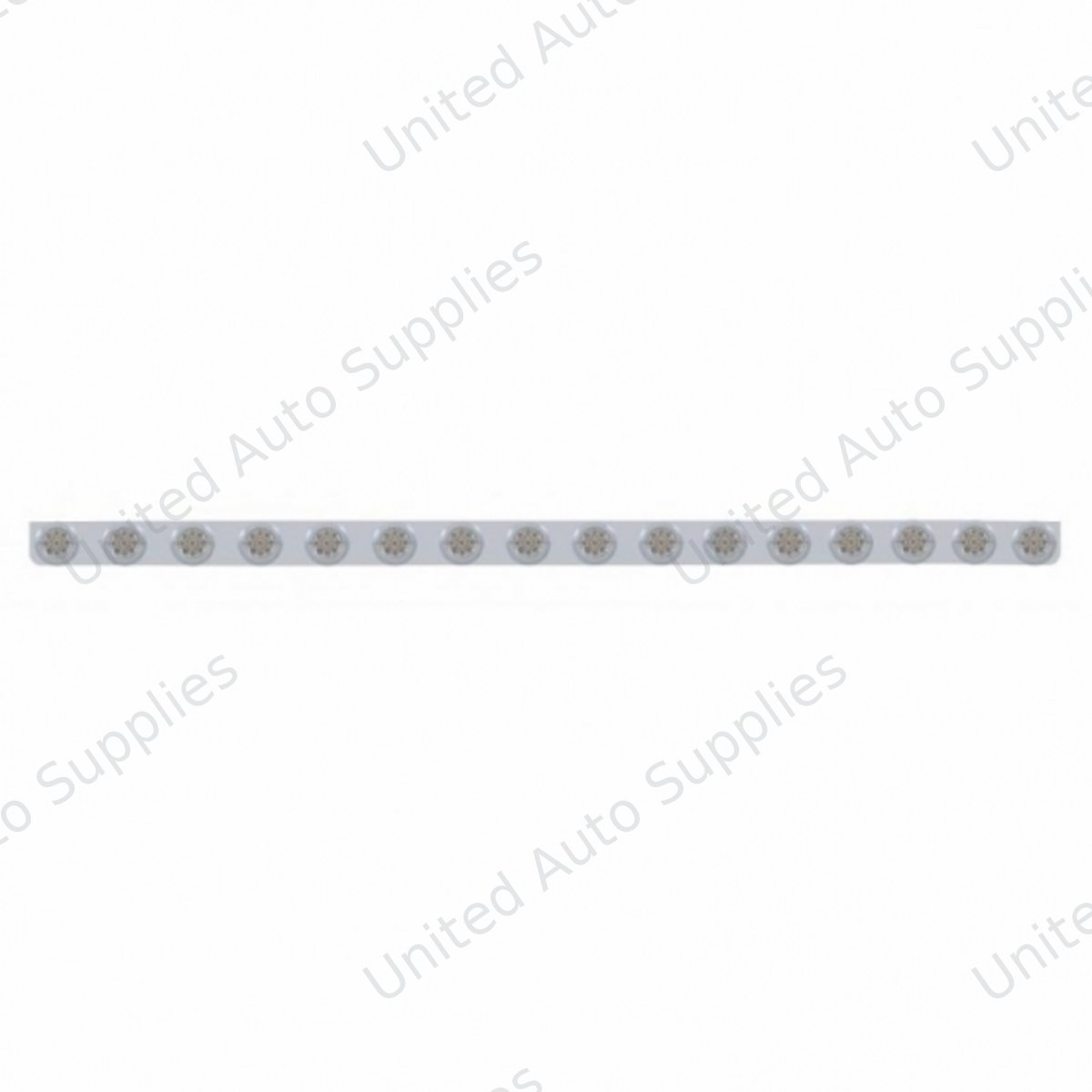 79-1/2" SS Bumper Light Bracket With 16X 9 LED 2" Reflector Lights & Bezels -Amber LED/Clear Lens