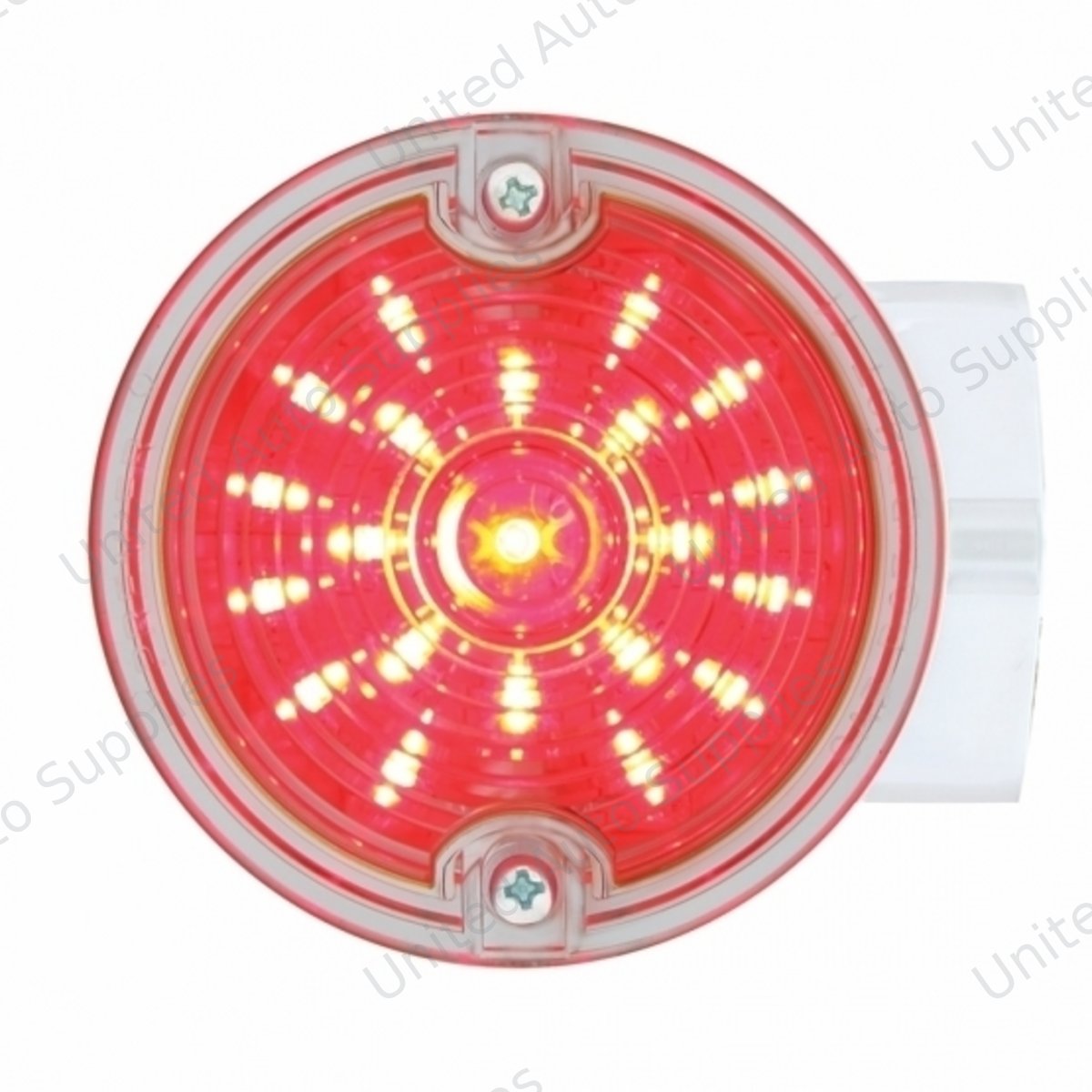 21 LED 3-1/4" Signal Light For Harley Motorcycle With Housing - Red LED/Clear Lens