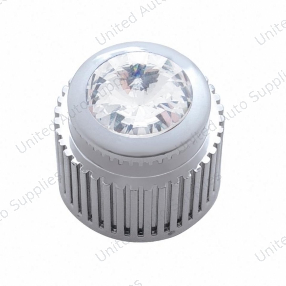 Chrome Plastic Control Knob With Clear Crystal