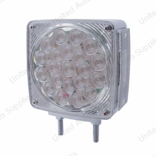 45 LED Double Stud Double Face Turn Signal Light (Driver) - Amber & Red LED/Clear Lens