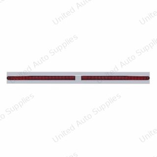 Chrome Top Mud Flap Plate With Two 19 LED 24" Reflector Light Bars - Red LED/Red Lens (Each)