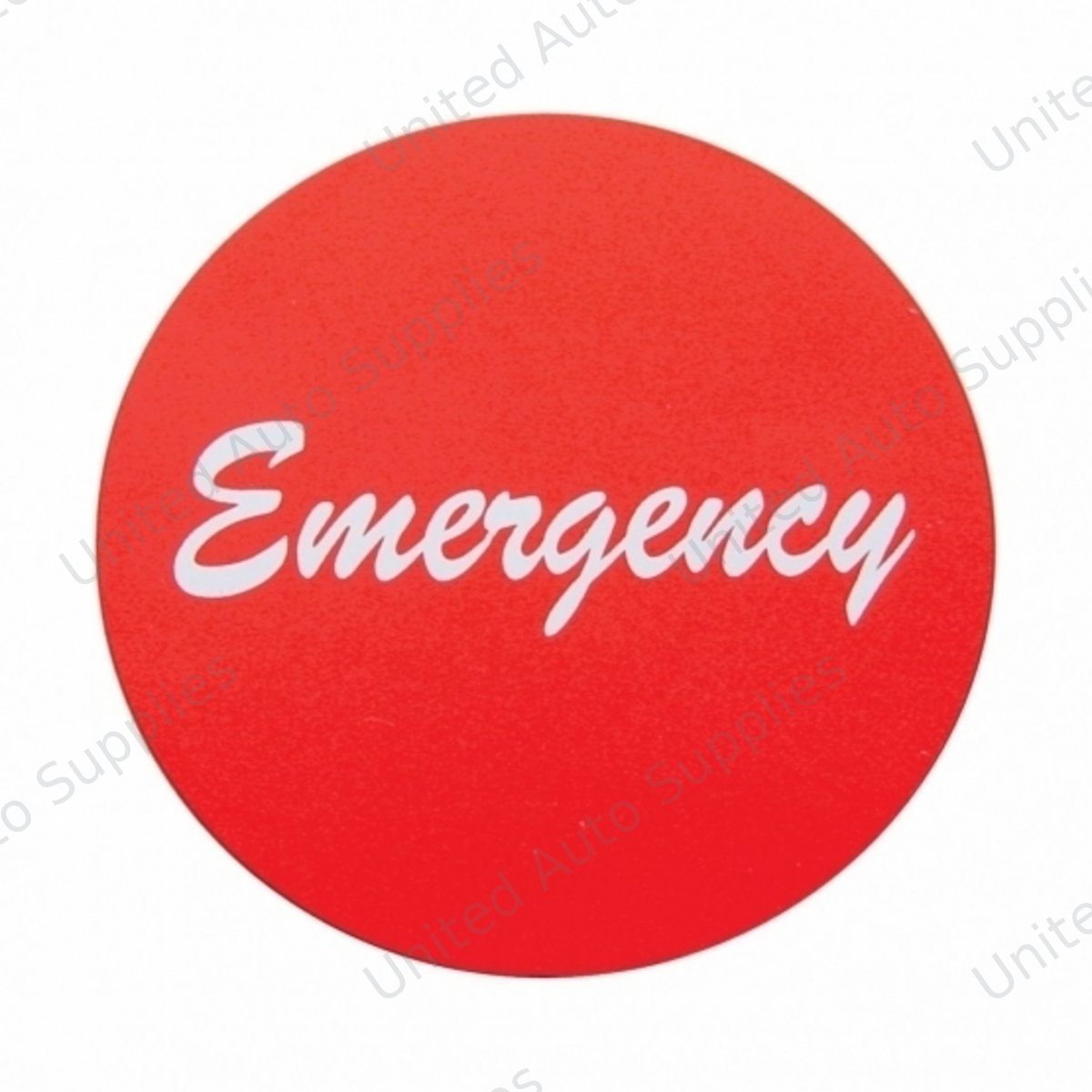"Emergency" Aluminum Air Valve Knob Sticker Only - Red