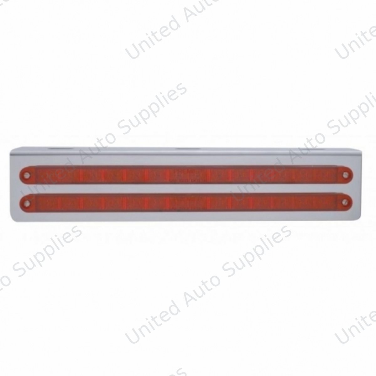 12-3/4" Stainless Light Bracket With 2X 14 LED 12" Light Bars - Red LED/Red Lens