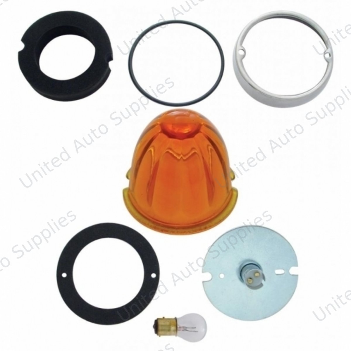 Grakon 1000 Style Cab Light Conversion Kit With Watermelon Glass Lens & 1157 Base - Amber
